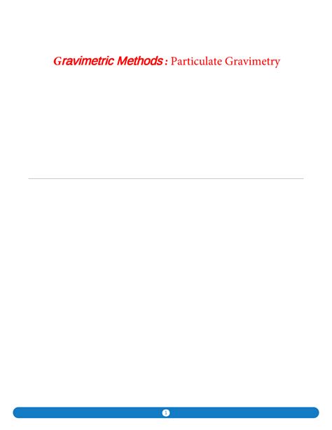 particulate gravimetric methods